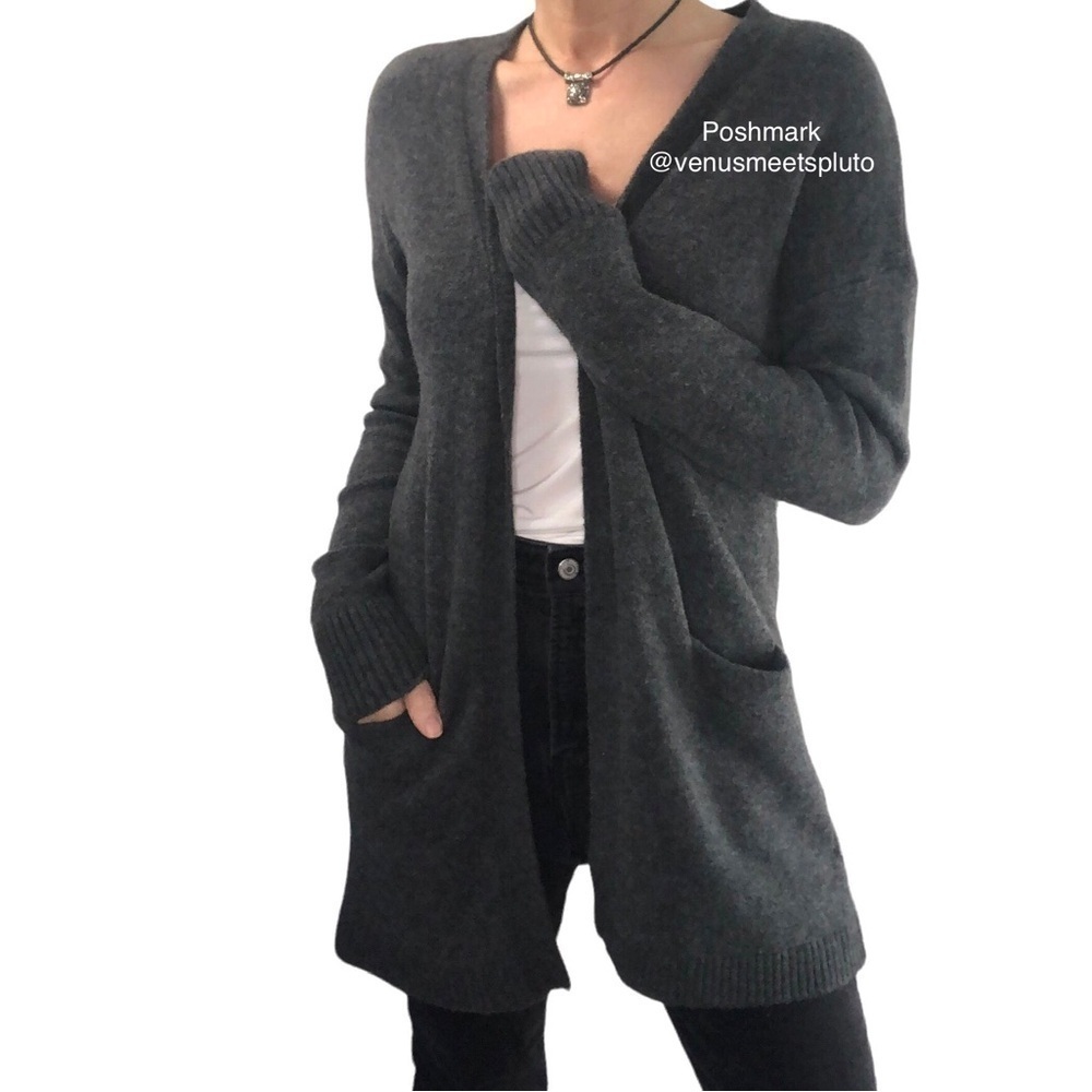 J.Crew Oversized Slouchy Cardigan Sz XXS Grey Wool Alpaca Pockets Knit Sweater